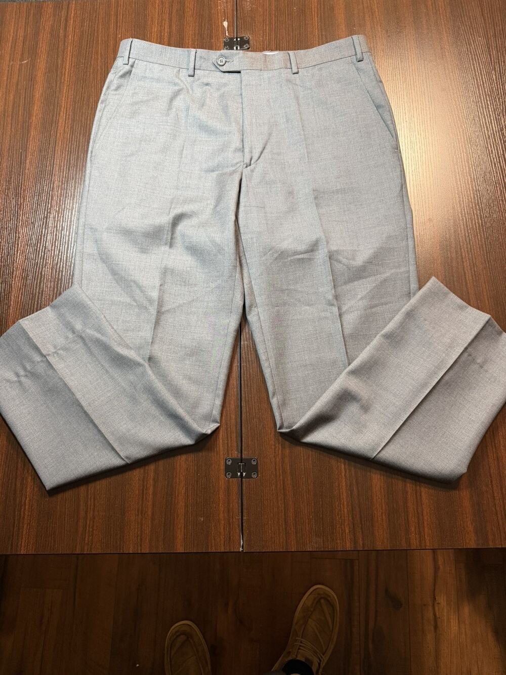 Santorelli Luxury Serge Dress Pants Mens 36/29Gray Pleated Straight